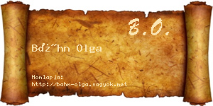 Báhn Olga névjegykártya